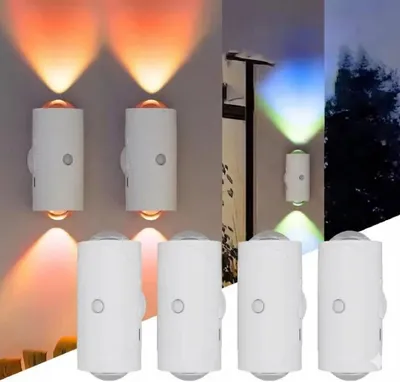 Produktbild von 4 Stück RGB Wandleuchte mit Bewegungsmelder & Farbverlauf, kabellos, USB-C, Magnethalterung - Für Wohnzimmer, Flur, Zimmer, Nachtlicht & Schranklicht