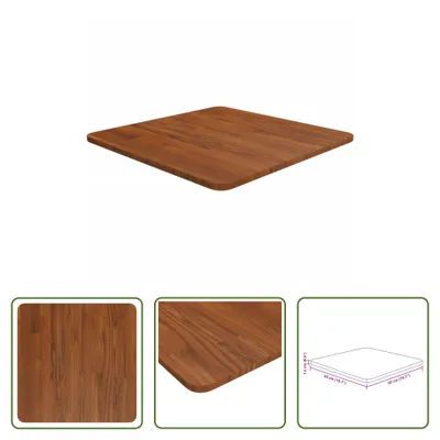 Image de The Living Store Plateau de table Carré Marron foncé 50x50x1,5cm Chêne traité