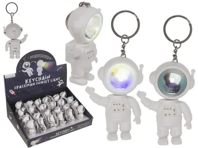 Obrázek produktu pro Astronautský přívěšek na klíče s efektem západu slunce - kosmická mini lampa