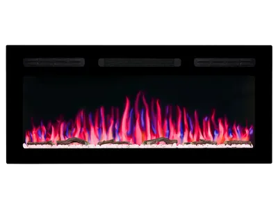 Obrázok produktu pre ArtiFlame AF40WR Elektrický vstavaný krb s ohrevom 1800 W, realistický efekt plameňa, LED osvetlenie, diaľkové ovládanie, časovač, čierny