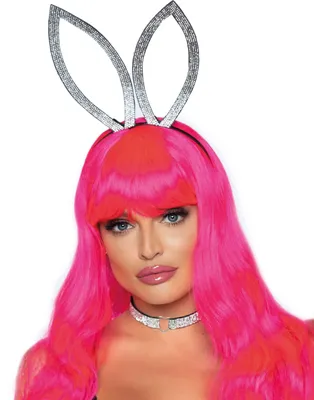 Obrázok produktu pre Zajačik Bunny Hairband Set Náhrdelník Rhinestone 2 ks Karnevalový festival Dámy O/S