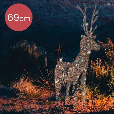 Produktbild von Dekorative Rattan-Hirsch mit LED-Leuchten für draußen und drinnen - 69CM