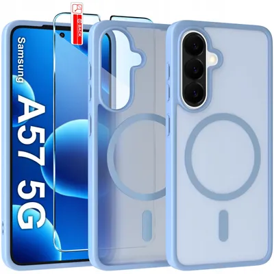 Produktbild von Mattes Magnet-Case für Samsung A57 5G | Kompatibel mit MagSafe, strapazierfähig + Displayschutzglas