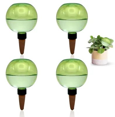 Bewässerungskugeln 4er-Set, 500 ml, transparent, für Zimmerpflanzen