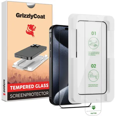 Produktbild von GrizzlyCoat AlignPro Panzerglas Displayschutz für iPhone 15 - Ultraklar hüllenfreundlich