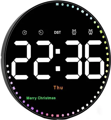 Immagine prodotto di Orologio da parete digitale, display da 10 pollici, telecomando, luminosità regolabile, calendario, temperatura, formato ora 12/24 ore, ideale per soggiorno, ufficio, camera da letto, adatto anche per anziani