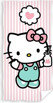 Produktbild von Hello Kitty Handtuch rosa/Weiß 70 x 140 cm
