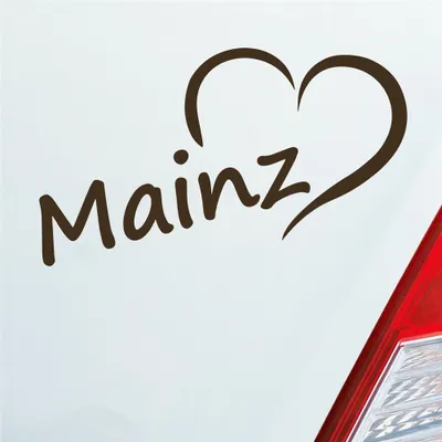 Produktbild von Auto Aufkleber Mainz Herz Heart City Stadt Motorrad 16x8 cm Braun Sticker Heckscheibenaufkleber
