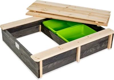 Obrázek produktu pro EXIT Aksent Dřevěný pískoviště 94 x 77 cm, pískoviště do exteriéru, dětské pískoviště, dřevo s certifikátem zahrada