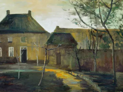 Produktbild von Vincent Van Gogh Kunstdruck Bild - Das Pfarrhaus In Nuenen Bei Mondschein, 1885 (60 x 80 cm)