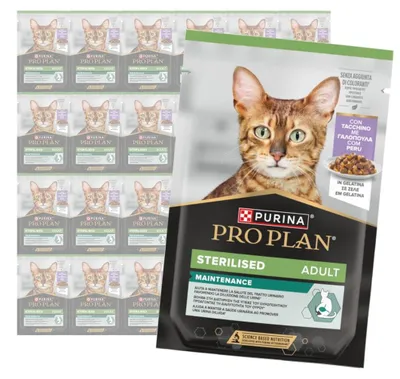 Zdjęcie produktu dla Purina Pro Plan Adult Sterilised Maintenance 24x85g Mokra Karma Dla Kota z Indykiem w Galaretce