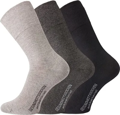 Produktbild von FussFreunde 6 Paar Gesundheitssocken, Antibakterielle Socken, GERUCHSKILLER, Grautöne, Größe 39-42