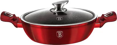 Obrázek produktu pro Mramorovaná pánev 32 cm Burgundsko Metallic Line Berlinger Haus BH 1264