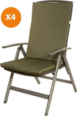 Obrázok produktu pre Podsedák na stolièku 4 ks | Podsedák 110x47x4cm zelená | záhradné vankúše na ratanový nábytok | vonkajší vankúš na stolièku | Sedací vankúš s vysokým operadlom