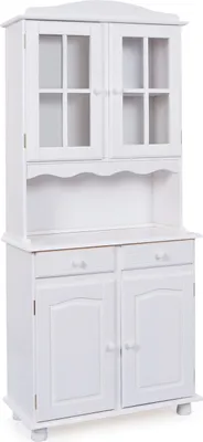 Produktbild von Valux Vitrinenschrank 2 Türen, 2 Glastüren, 2 Schubladen, weiss.