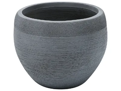 Obrázok produktu pre BELIANI Kvetináč sivý 38 x 38 x 30 cm vláknitá hlina okrúhly odolný voči vplyvom počasia