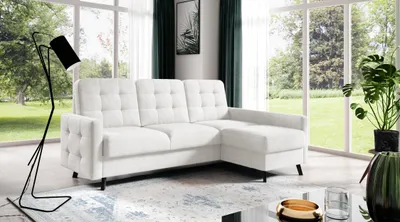 Produktbild von AX LIVING Kleines Ecksofa mit Schlaffunktion Yosmio 225cm Creme R