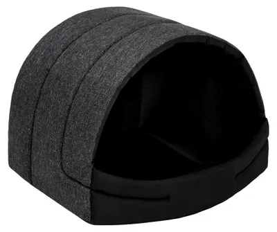 Produktbild von Hundehütte Hundehöhle Hundebett Hundehaus Katzenhöhle Schlafplatz XL - 60x49 cm Schwarz