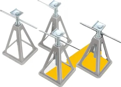 Obrázok produktu pre Podporná noha pre karavan, hliníková zliatina, nosnosť 900 kg, nastaviteľná výška 27–43 cm, celková nosnosť 3600 kg, rozmery 16 x 16 x 22 cm