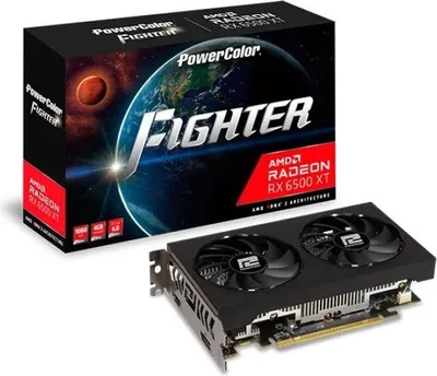 Produktbild von PowerColor VGA PowerColor Radeon Fighter RX 6500XT 4GB GDDR6 V3 (AXRX 6500XT 4GBD6-DHV3) - 4.096 MB