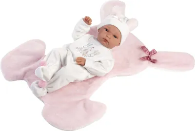 Produktbild von Llorens Baby Puppe Bimba Rosa mit Kaninchen Kissen 35 cm