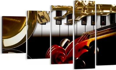 Produktbild von Bild auf Leinwand - Leinwandbild - Klaviertasten Musik Instrumente - 100x60cm - Wand Bild - Wanddeko - Leinwanddruck - Bilder - Kunstdruck - Leinwand bilder - Wandkunst - EG100x60-2679