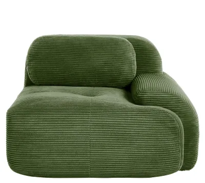 Produktbild von Cord-Ecksofa Hamlet RSF, modulares Eck-Sofaelement mit Kissen, 104 x 103 x 75 cm, Grün