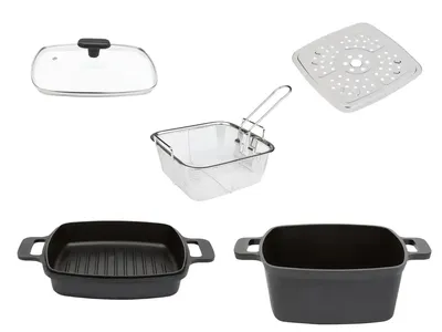 Produktbild von ERNESTO® Aluguss-Multifunktions-Set, Kochtopf, 24 x 24cm, 5-teilig