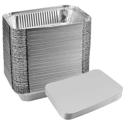 Productafbeelding van 60 stuks aluminiumfolie bakvormen met deksel