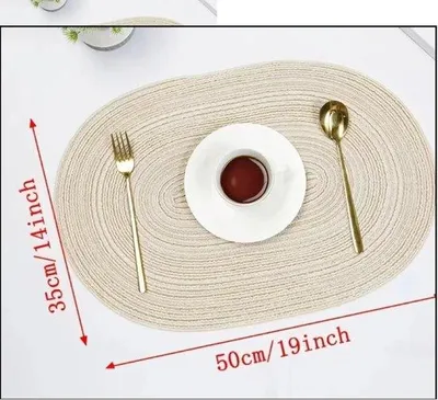 Produktbild von Beige Stoffbezüge, ovale Form, groß
