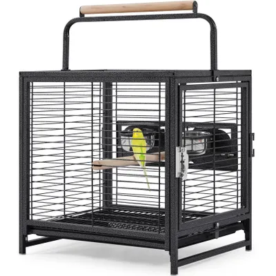 Produktbild von Yaheetech Vogelkäfig Reisevogelkäfig mit Handgriff Vogelvoliere Kleintierkäfig Vogelhaus mit 2 Sitzstangen