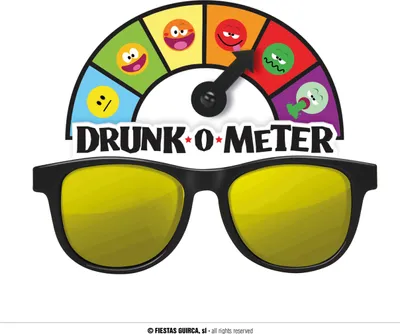 Produktbild von Junggesellenabschied Drunkometer Partybrille Bier Spaß Feier Accessoire Trinkspiel Spaßartikel Männerabend Junggesellenfeier, Farbe: Schwarz