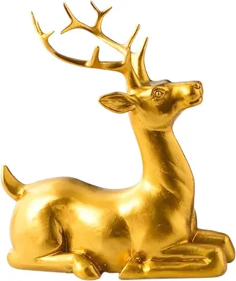 Produktbild von Goldene Hirschskulptur-Ornamente, Einweihungsgeschenk, Schreibtischdekoration, geeignet für Schreibtisch, Schlafzimmer, Wohnzimmer