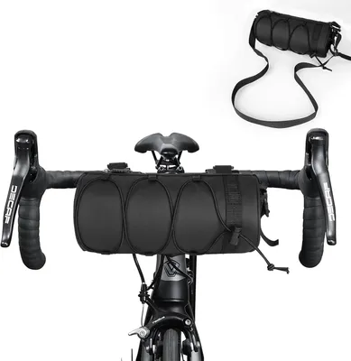 Produktbild von Wasserabweisende Fahrradtasche 2,4 L, Lenkertasche mit Schultergurt, Schwarz
