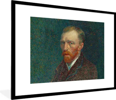 Produktbild von MuchoWow® Gerahmtes Poster Kunst - Van Gogh - Alte Meister - Selbstporträt 80x60 cm - Poster mit Schwarzem Bilderrahmen Wandposter Rahmen Foto Bilder - Schlafzimmer-Dekorationen - Fotoposter
