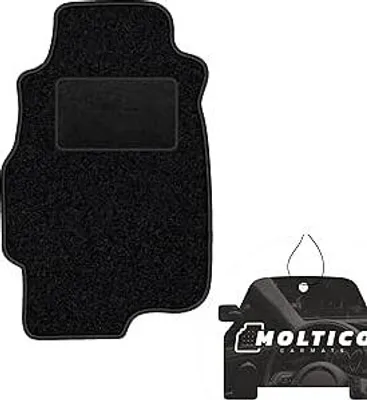 Produktbild von moto-MOLTICO Fahrer Fußmatte Auto Velours Fahrerseite Autoteppiche Schwarz Fahrermatte 1-teilig passend für Honda Accord Coupe 1998-2002