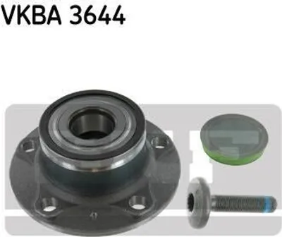 A product image showing a wheel bearing kit with a hub and a bolt, along with a green cap.