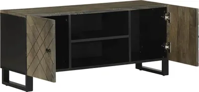 Productafbeelding van vidaXL TV-kast, zwart, 105x33x46 cm, massief mangohout