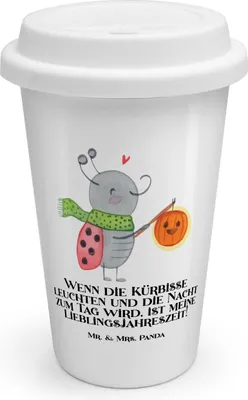 Produktbild von Mr. & Mrs. Panda ToGo Kaffeebecher Halloween Magie - Weiß - Geschenk, Mehrwegbecher, Thermokaffeebecher, To Go, Feiertage, Thermobecher, Gruselparty, Kürbisse, Feiertag