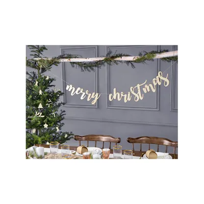 Produktbild von Holzbanner „Frohe Weihnachten“, 87 x 17 cm