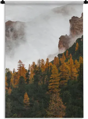Produktbild von MuchoWow® Wandteppich Wandbehang Kiefer - Herbst - Berg - Landschaft 120x180 cm Tapisserie Dekoration Wandtuch - Schlafzimmer - Dekorationen für das Haus