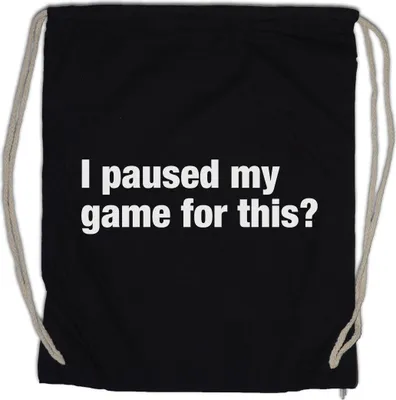 Produktbild von Urban Backwoods I Paused My Game For This, Turnbeutel, Farbe: Schwarz