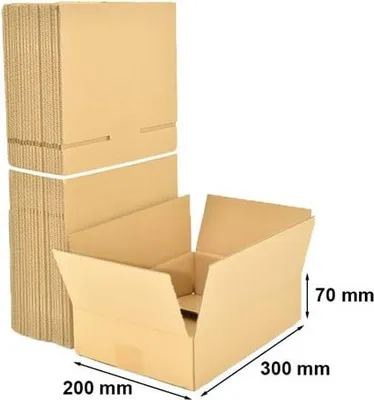 Zdjęcie produktu dla Kartony Klapowe Pudełko Katronowe Do Pakowania 300x200x70mm, 100 szt