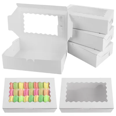 Produktbild von 50 weiße Tortenboxen mit Sichtfenster – 23 x 14 x 6 cm