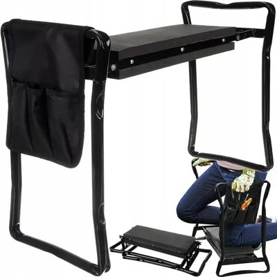 Produktbild von KRAFT&DELE | Kniebank für Gartenarbeit, 59x27x49cm, bis 150 kg, Kniehilfe Gartenarbeit, Kniehocker