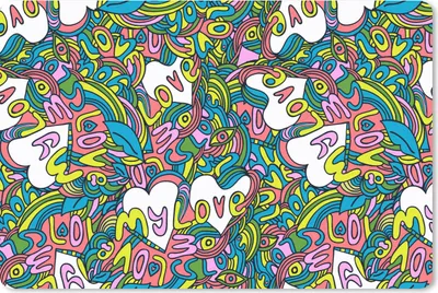 Produktbild von MuchoWow® Schreibtischunterlage Mädchen - Liebe - Muster - Liebe - Kinder - Kinder 60x40 cm - XXL Mauspad - Großes Mauspad