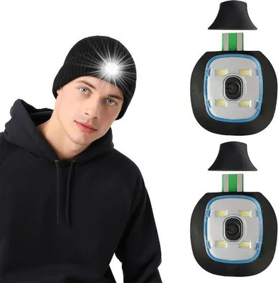 Zdjęcie produktu dla Lampki LED do czapek – wodoodporne – szybkość ładowania – USB – białe światło.