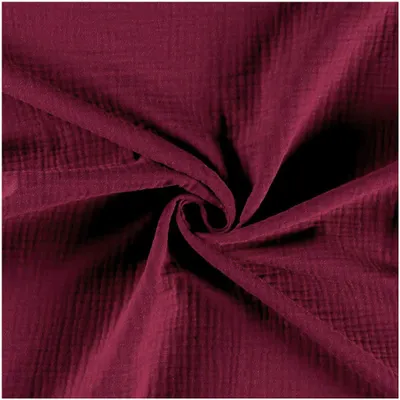 50x130cm Musselin Stoff uni Oeko-Tex zertifiziert Meterware Mulltuch Baumwolle bordeaux