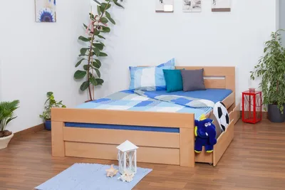 Produktbild von Holzbett 160 x 200 cm Buche massiv Natur