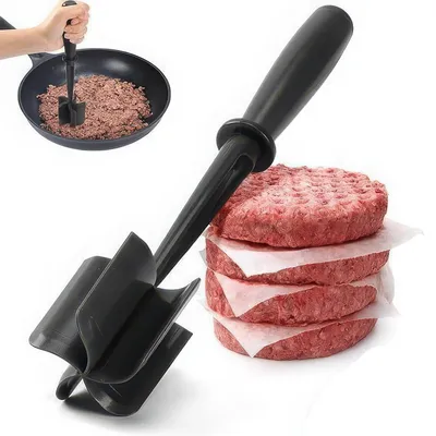 Produktbild von Fleischstampfer mit 5 Klingen Hackfleisch Zerkleinerer für Küche Haushalt BBQ